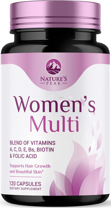 Multivitamin for Women - Complete Daily Womens Multivitamins with Calcium, Folate, Vitamin A, C, D, E & B Vitamins, Zinc and Iron - Multi Vitamins for Bone, Energy & Immune Support - 120 Capsules