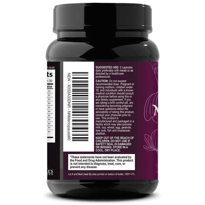 Menopause Supplements for Women with Black Cohosh - Hot Flash and Hormone Support for Women, Natural Menopause Relief Vitamins Support Mild Night Sweats & Balance, Non-GMO & Gluten Free - 60 Capsules