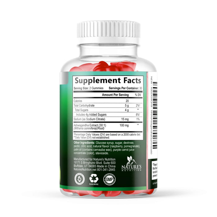Ashwagandha Gummies for Women & Men, 3000mg Equivalent, Vegan, Plant Based, Non-GMO, Gluten-Free & Gelatin Free, Ashwagandha Supplement for Natural Antioxidant Support, Ashwa Root Extract - 60 Gummies