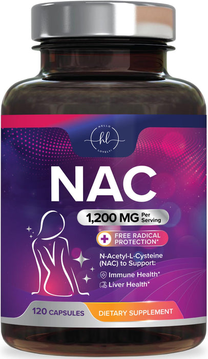 NAC Supplement â€“ N-Acetyl L-Cysteine 1200mg â€“ Supports Liver, Lung & Immune Health - Antioxidants for Respiratory Support & Fight Free Radicals â€“ High Absorption, Non-GMO, Gluten-Free â€“ 120 Capsules