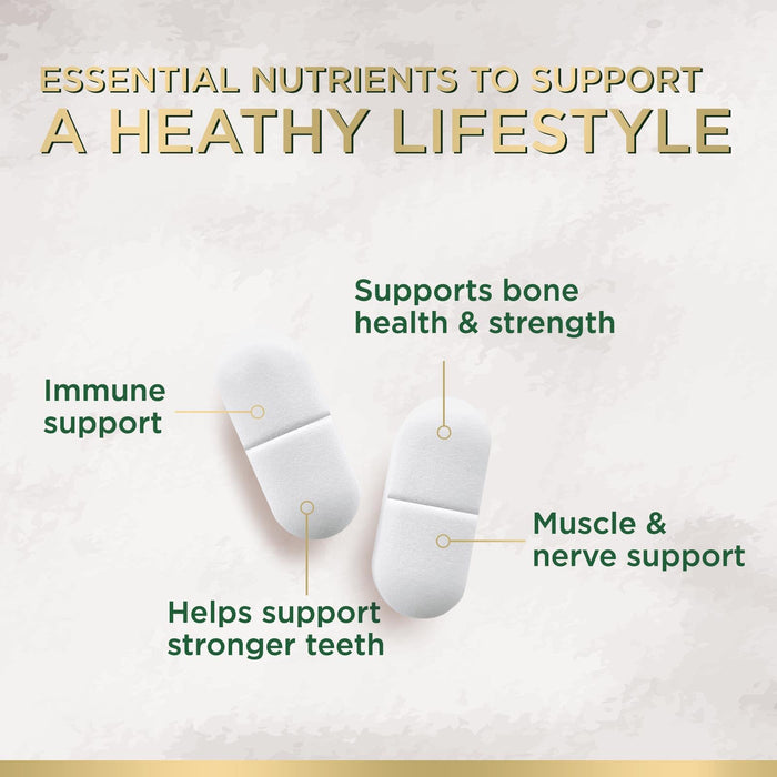 Calcium 1200 mg with Vitamin D3, Calcium Supplement Vitamins, Supports Bone Strength, Teeth & Immune System, Calcium Supplements for Women & Men, Nature's Absorbable Calcium Carbonate - 60 Tablets