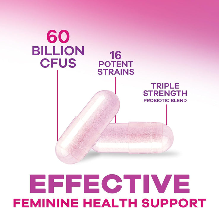 Probiotics for Women 60 Billion CFU - 16 Strains, Prebiotics & Cranberry, PH Balance, Digestive Health, Vaginal & Immune Support, Womens Probiotic for Gut Health, Shelf Stable - 60 Capsules