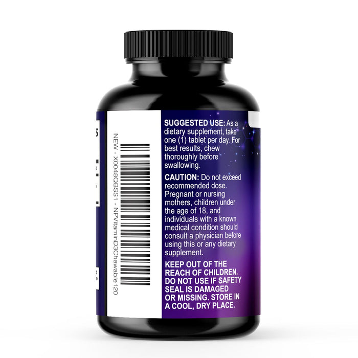 Vitamin D3 5000iu (125 mcg) – 120 Chewable Tablets