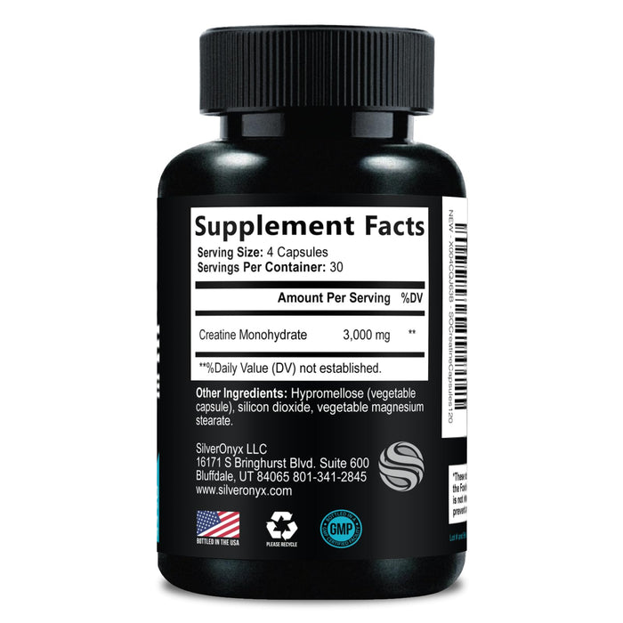 Creatine Monohydrate Capsules 3000mg - Micronized Creatine Nutritional Supplement - Lean Muscle Growth, Workout Performance, Energy & Endurance Support - 750mg per High Absorption Capsule - 120 Count