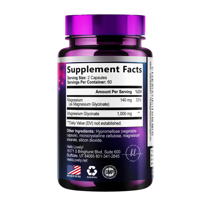 Magnesium Glycinate 1000mg | High Absorption | Chelated to Support Bone, Muscle, Nerves & Heart Health | Natural Sleep & Stress Support Women & Men | Vegan, Gluten & Soy Free, Non-GMO | 120 Capsules