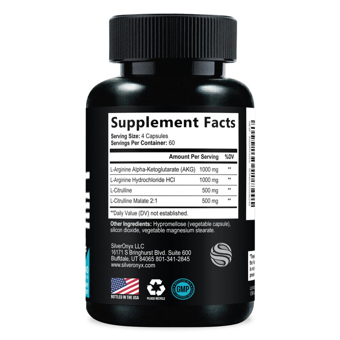 Extra Strength Nitric Oxide Supplement 3X Strength L Arginine, Citrulline Malate, AAKG, Beta Alanine - Premium Muscle Supporting Nitric Booster - Natural Energy & Heart Health Support - 240 Capsules