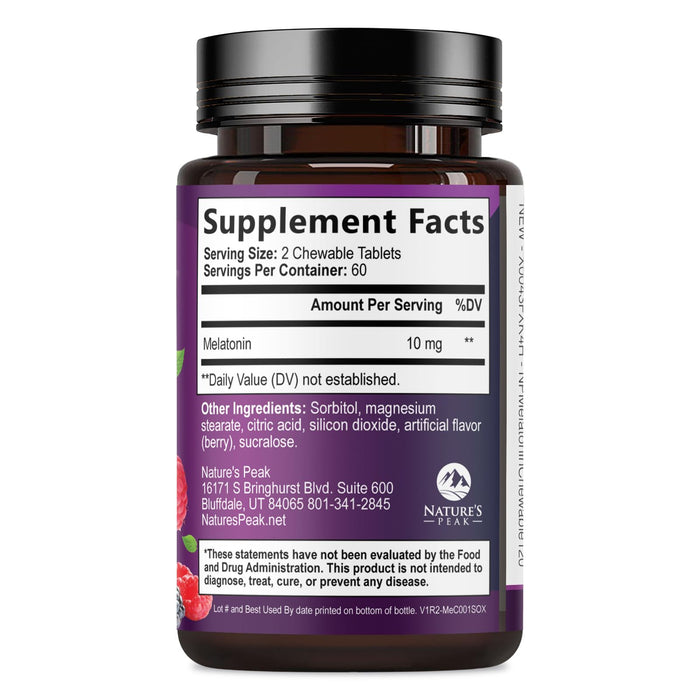 Melatonin 10mg - Sleep Support Supplements for Adults - Extra Strength Fast Dissolve 10 mg Melatonin Tablets for Restful Sleep Support, Natural Strawberry Flavor, Sugar-Free Non-GMO - 120 Day Supply