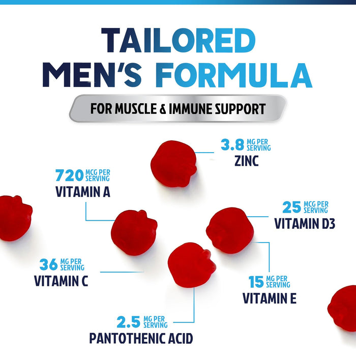 Multivitamin for Men - Daily Mens Multivitamins & Multiminerals with Vitamin D, Vitamin C, B12 Zinc & More - Energy, Memory, Focus & Immune Health Support - Essential for Men Over 40 - 60 Gummies