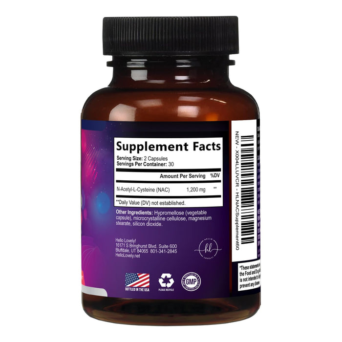 NAC Supplement – N-Acetyl L-Cysteine 1200mg – Supports Liver, Lung & Immune Health - Antioxidants for Respiratory Support & Fight Free Radicals – High Absorption, Non-GMO, Gluten-Free – 60 Capsules