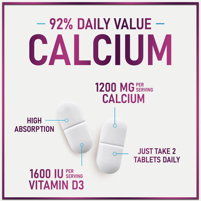 Calcium for Women 1200 mg + 1600 IU Vitamin D3 – 120 Tablets
