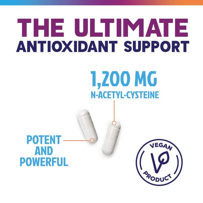 N-Acetyl Cysteine (NAC) 1200 mg â€“ Premium Antioxidant & Immune Support - Glutathione Precursor for Liver, Lung & Respiratory Support â€“ Nature's Fast Absorption, Non-GMO, Gluten-Free - 60 Capsules