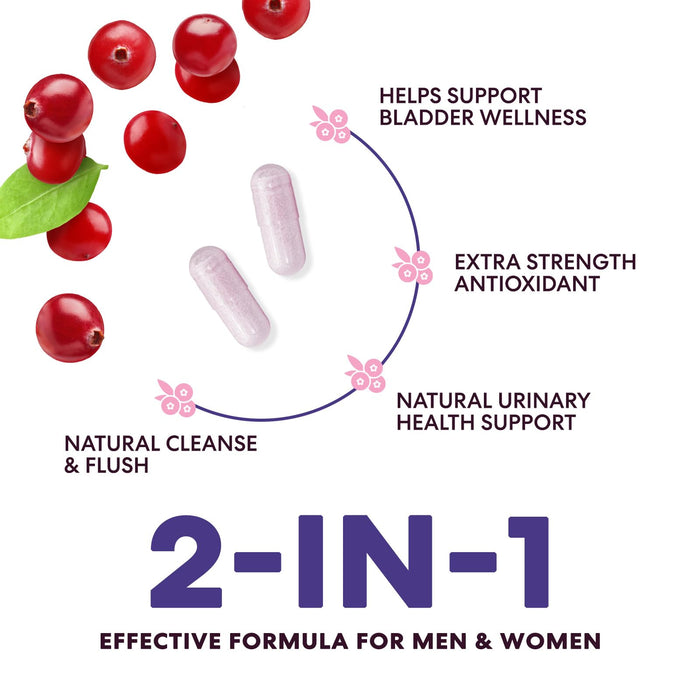 D-Mannose Supplement 1,000mg - with Cranberry, Hibiscus & Dandelion - Fast-Acting, Natural Urinary Tract & Bladder Support for Women & Men – Flush & Cleanse Impurities – Non-GMO, Vegan – 60 Capsules