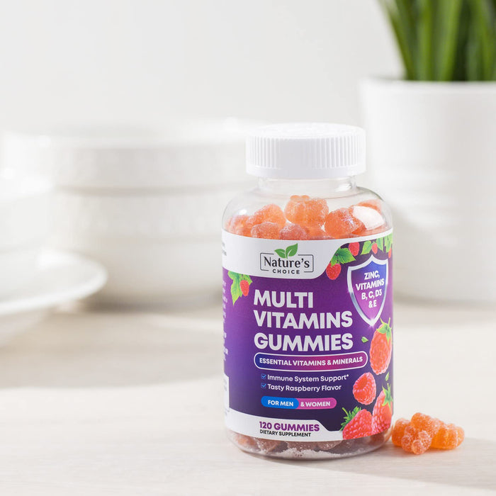 Multivitamin Gummies with Vitamins A, C, D, E, B12, Zinc - Daily Adult Gummy Vitamins & Minerals for Women & Men, Immune Support Gummy Multivitamins Supplement, Multi Vitamin for Adults - 120 Gummies