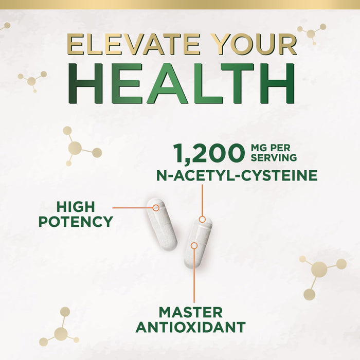 NAC Supplements N-Acetyl L-Cysteine (NAC) 1200 mg - NAC Supplement for Lung Health & Immune Support, Liver Support & Antioxidants, Freefrom N-Acetylcysteine, Gluten Free, Non-GMO, 60 Veggie Capsules