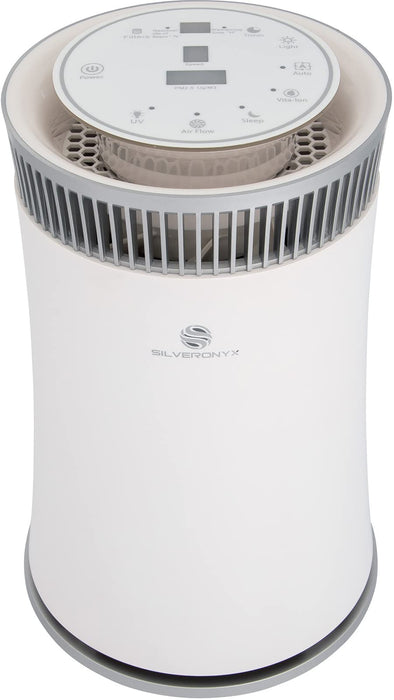 Air Purifier for Home Large Room â€“ Covers Up to 500 Sq Ft, 5-in-1 HEPA Filter System for Allergies, Pets, Smoke, Remove Dust & Odor â€“ Quiet Sleep Mode, High Filtration Efficiency â€“ SILVERONYX, White