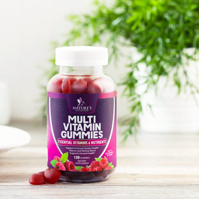 Multivitamin Gummies for Adults, Daily Gummy Vitamins & Minerals for Women & Men, Immune Support Gummy Multivitamins Supplement, Adult Multi VIT Vitamin with Vitamins A, C, D3, B12, Zinc, 120 Gummies