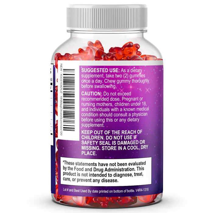 Magnesium Gummies Supplement - High Absorption Magnesium Citrate Supplement for Adults & Kids - Nature's Calm Magnesio Gummy Dietary Supplements for Bone, Muscle Health, Heart Support - 120 Gummies