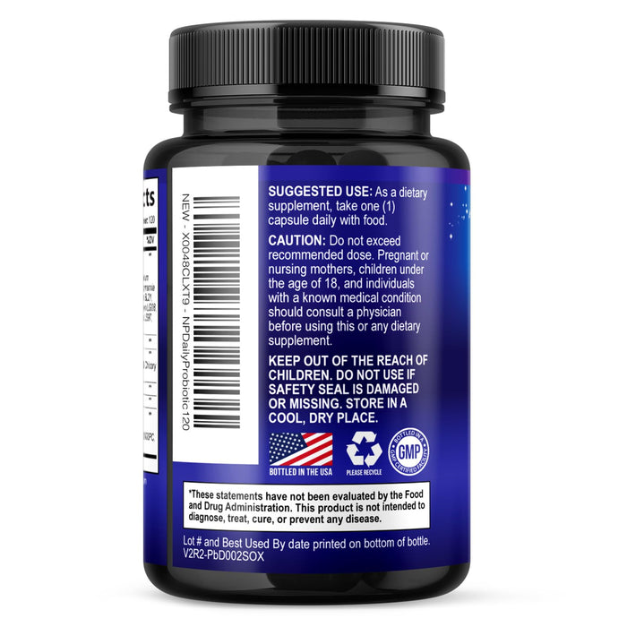 Probiotics 60 Billion CFU - 10 Strains + Digestive Enzymes & Prebiotics - Best Probiotic for Women & Men, Supports Immune, Gut Health, Occasional Constipation, Diarrhea, Gas & Bloating - 120 Capsules