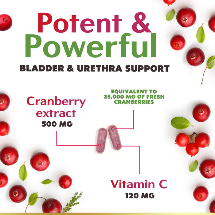 Cranberry Pills with Vitamin C & E - Cranberry Supplements for Men & Women, Urinary Tract Health Support, Sugar Free Formula, Gluten Free & Non-GMO, Fruit Cranberry Powder Extract Pill - 120 Capsules