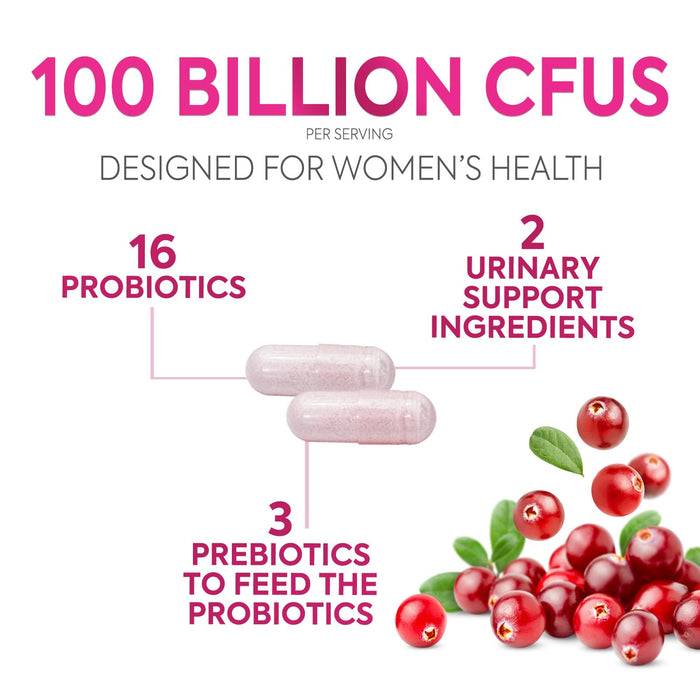 Probiotics For Women 50 Billion CFU - Women's Probiotic For Digestive Health 16 Unique Strains - Daily Vaginal PH Balance & Feminine Health Support, Womens Probiotic With Acidophilus - 60 Capsules
