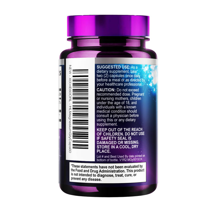 Magnesium Glycinate 1000mg | High Absorption | Chelated to Support Bone, Muscle, Nerves & Heart Health | Natural Sleep & Stress Support Women & Men | Vegan, Gluten & Soy Free, Non-GMO | 60 Capsules