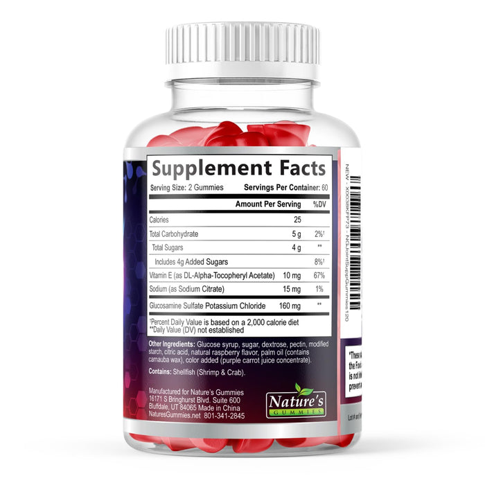 Joint Support Supplement - Extra Strength Glucosamine Gummy Supports Joints Health & Flexibility for Back, Knees, Hands - Natural Vitamin E Immune Support - Best Gummies for Women & Men - 120 Gummies