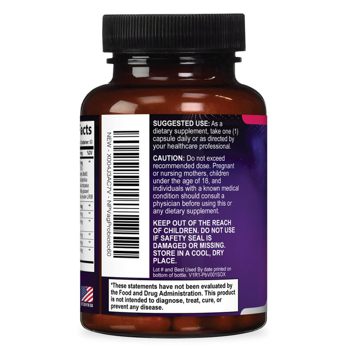 Vaginal Probiotics for Women pH Balance with Prebiotics, 50 Billion CFU, 10 Probiotic Strains, Cranberry, D-Mannose & XOS - Healthy Vaginal Odor & Flora, UT & Feminine Digestive Health - 60 Capsules