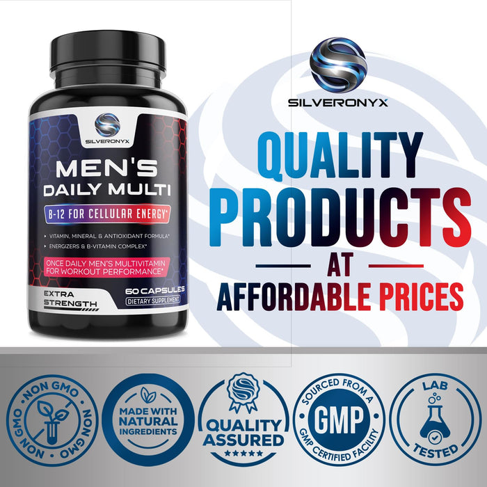 Multivitamin for Men - Vitamin A, C, D, E, Zinc, Calcium, Multivitamins for Immune Health Support, Vitamin B12, Men’s Daily Multivitamin Supplement Capsules, Non-GMO Mens Multi Vitamins - 60 Capsules