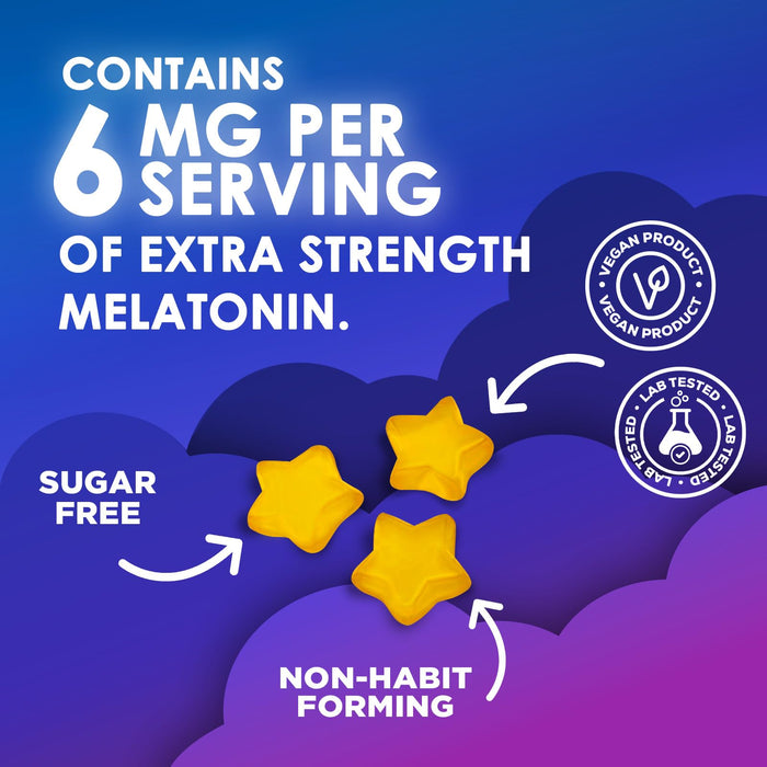 Sleep Gummies 6mg - Melatonin Gummy for Adults, Sugar Free, Natural Sleeping Gummy for Adults, Kids, Orange Flavored, Vegan, Non-GMO, Extra Strength Sleep Vitamin Support Supplement - 60 Gummies