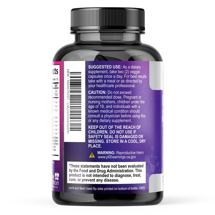 Gentle Liver Cleanse Detox & Repair Formula - Herbal Liver Support Supplement: Milk Thistle with Silymarin, Artichoke Extract, Dandelion, Beet, Chicory Root, & Turmeric for Liver Health - 240 Capsules