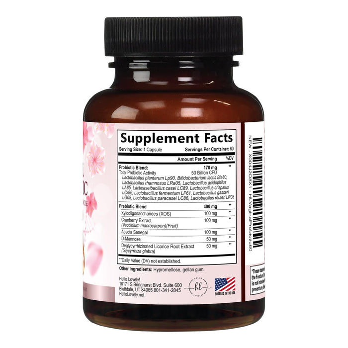 Vaginal Probiotics for Women - Vaginal PH Flora Feminine Health Balance Support - 50 Billion CFU Per Capsule, Odor Digestive Immune Support - Womens Probiotics Supplement with Cranberry - 60 Capsules