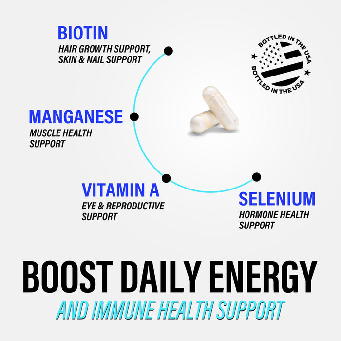 Men's Daily Multivitamin - Vitamins A, C, D, E, B12 + Zinc - 60 Capsules