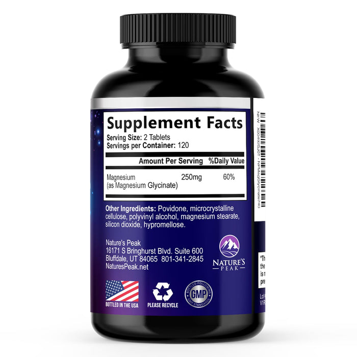Magnesium Glycinate Chelated for Max Absorption - Supports Bone, Muscle, Nerves & Heart Health, Nature's Sleep and Stress Support, Best Magnesium Supplement Pills for Whole Body Support - 240 Tablets
