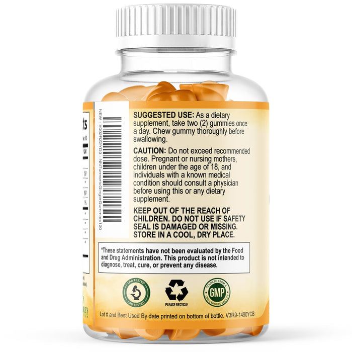 Turmeric Gummies with Black Pepper & Ginger for Best Absorption, 95% Curcuminoids Tumeric Curcumin Gummy, Nature's Herbal Extract Joint Support Supplement, Vegan Non-GMO, Peach Flavor - 120 Gummies