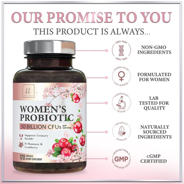 Probiotics for Women Supplement with Cranberry - 16 Premium Strains for PH Balance, Digestive Health, Vaginal & Immune Support, 90 Billion CFU, Women's Probiotic, UT, & Feminine Health - 120 Capsules