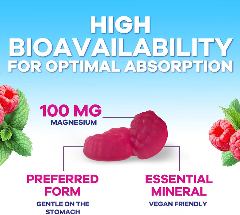 Magnesium Gummies Supplement - High Absorption Magnesium Citrate Supplement for Adults & Kids - Nature's Calm Magnesio Gummy Dietary Supplements for Bone, Muscle Health, Heart Support - 120 Gummies