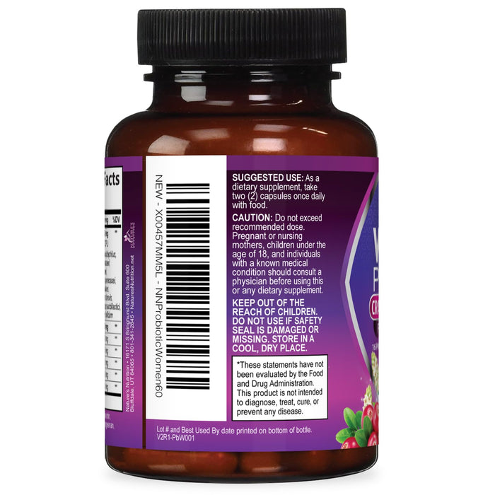 Probiotics for Women 60 Billion CFU - 16 Strains, Prebiotics & Cranberry, PH Balance, Digestive Health, Vaginal & Immune Support, Womens Probiotic for Gut Health, Shelf Stable - 60 Capsules