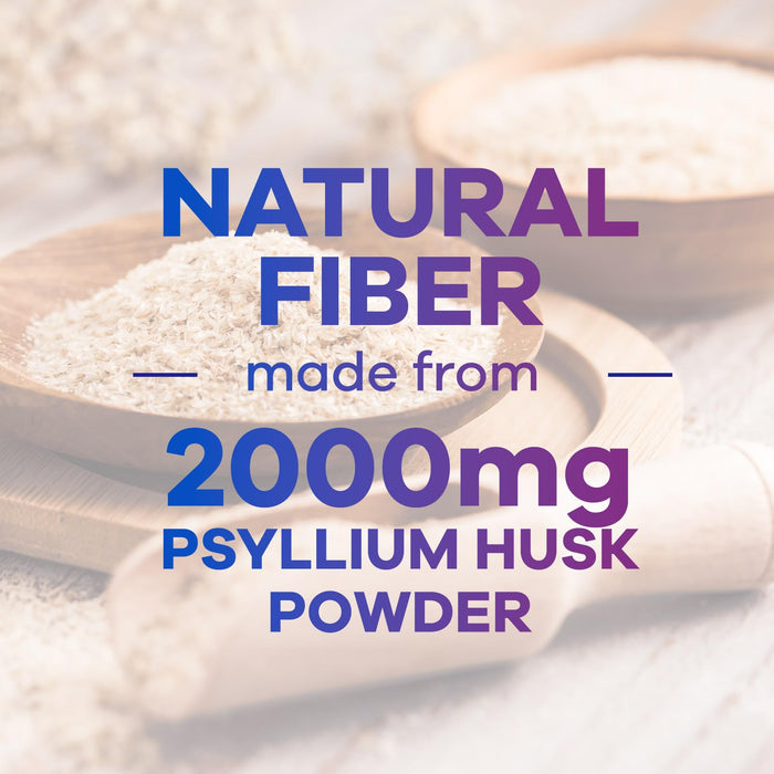 Psyllium Husk Fiber Supplement 1500mg - Vegan Prebiotic, Soluble Fiber for Daily Digestive Health & Regularity Support, Natural Psyllium Powder Caps, Sugar-Free, Non-GMO & Gluten-Free - 60 Capsules