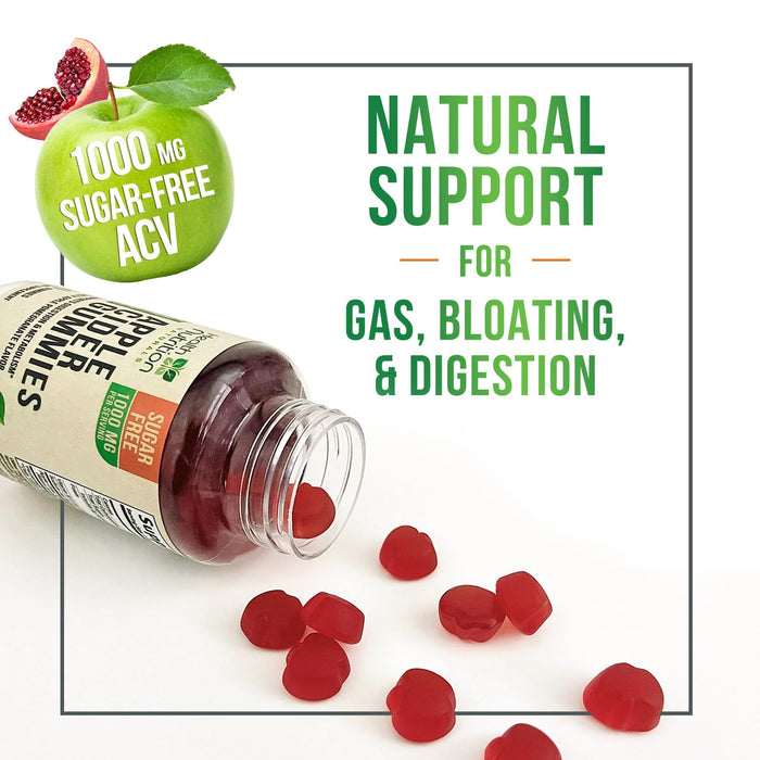Apple Cider Vinegar Gummies - Sugar Free ACV Gummy Vitamins, Max Strength 1000mg, Supports Metabolism & Energy, Keto Friendly, Vitamin B12, Gelatin-Free, Gluten-Free, Vegan & Non-GMO - 120 Gummies