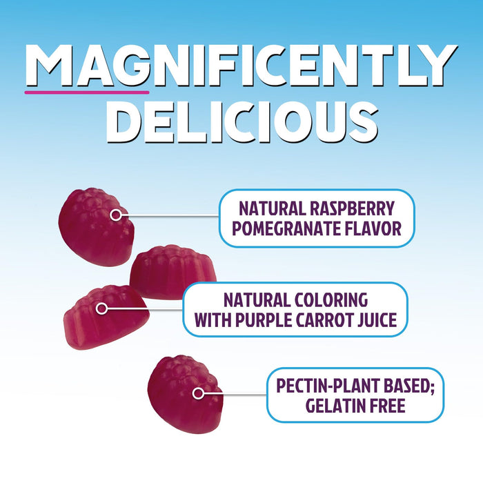 Magnesium Citrate Supplement Gummies - High Absorption Magnesium Gummy for Adults & Kids, Magnesio Citrate Supplements for Bone, Muscle Health, Heart Support, Vegan, Gluten Free, Non-GMO - 60 Gummies