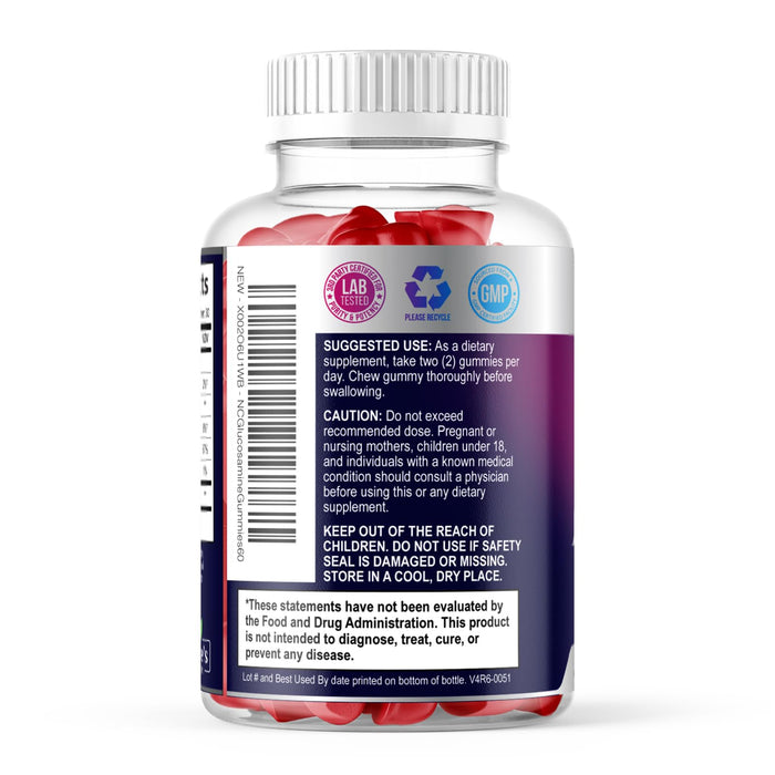 Joint Support Gummies Extra Strength Glucosamine Gummy Supplement with Vitamin E - Natural Cartilage & Joint Health & Flexibility Support, Best Support Glucosamine Chew for Men & Women - 60 Gummies