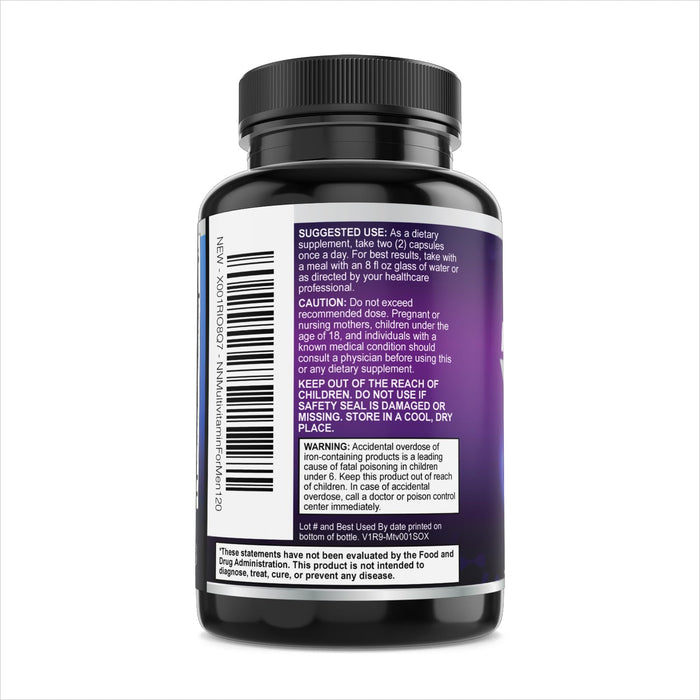 Multivitamin for Men - Vitamin A, C, D, E, Zinc, Calcium, Multivitamins for Immune Health Support, Vitamin B12, Men’s Daily Multivitamin Supplement Capsules, Non-GMO Mens Multi Vitamins - 120 Capsules