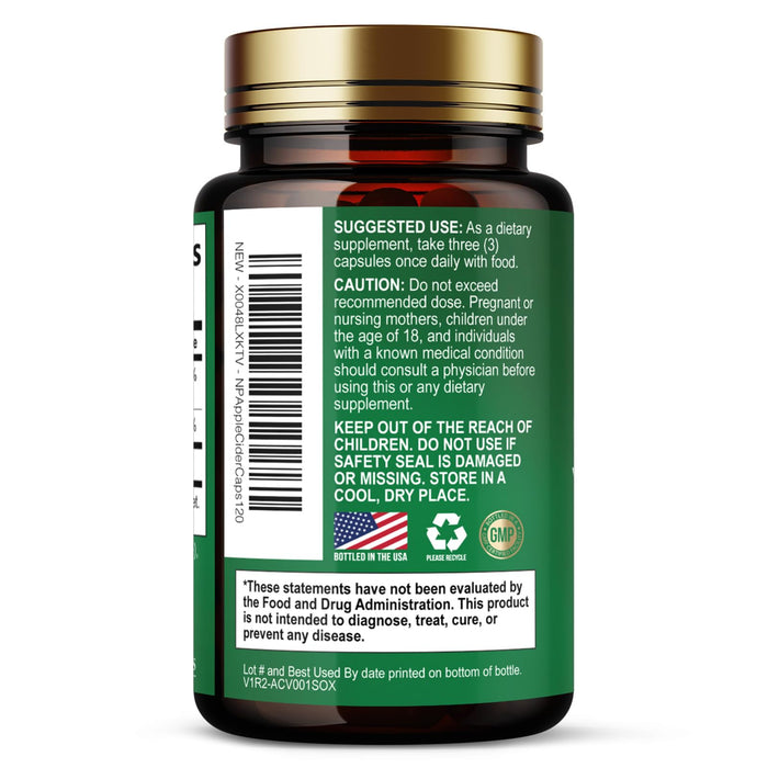 Apple Cider Vinegar Capsules ACV Supplements 1877mg, Vitamin D3, Zinc & Best ACV Supplement Pills Supporting Gut Health for Better Digestion, Immune System Support, Non-GMO & Gluten Free, 120 Capsules