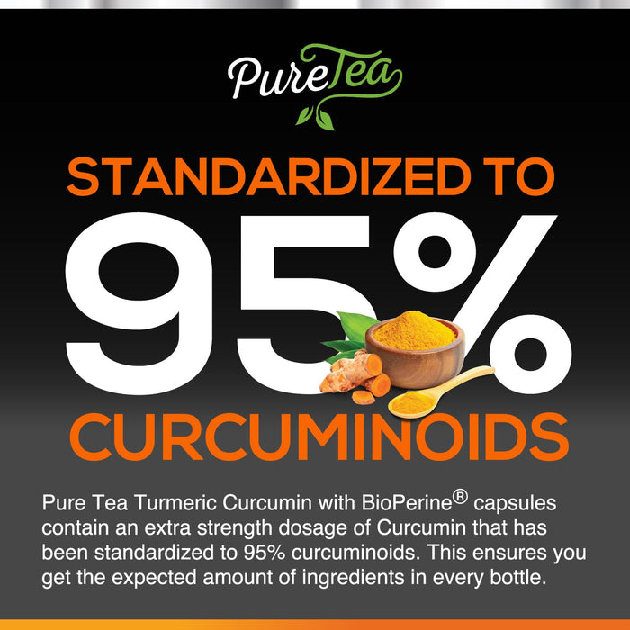 Turmeric Curcumin Supplement with BioPerine 1950mg, 95% Standardized Curcuminoids - Black Pepper for Advanced Absorption, Herbal Joint Support Complex, Nature's Tumeric Extract Non-GMO - 120 Capsules