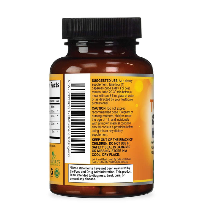 Turmeric Curcumin 2600mg with Organic Ginger & Turmeric – 60 Capsules
