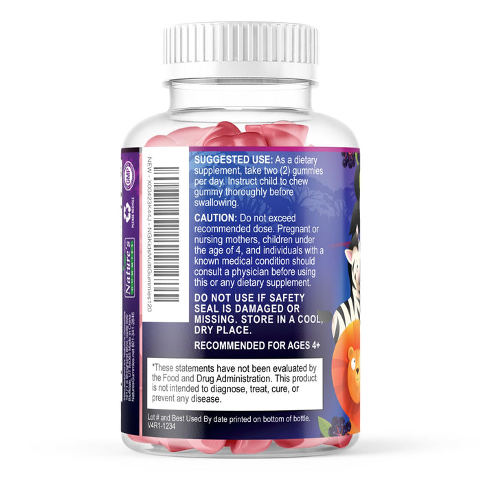 Multivitamin for Kids Gummies with Vitamin C, D3 & Zinc for Children's Immune Support - Chewable, Daily Kids Multi Vitamin Gummy, Non-GMO, Gluten Free, Natural Strawberry Flavor - 120 Gummies