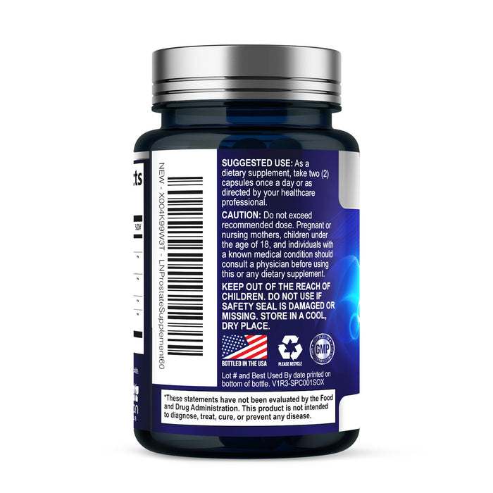 Prostate Health Supplements for Men - Potent 3X Formula with Saw Palmetto, Stinging Nettle, Pumpkin Seed Extract, Bottled in USA, Prostate Supplement for Urinary Support, Vegan, Non-GMO, 60 Capsules