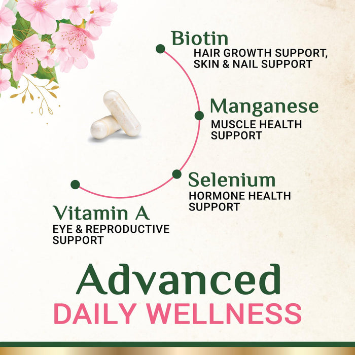 Multivitamin for Women with Vitamins A, C, D, E, B6, B12, Zinc, Calcium & Magnesium, Womens Daily Multi Vitamin Multimineral Supplement for Bone Health, Energy & Immune Support, Non-GMO - 60 Capsules