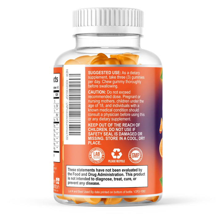 Probiotic Gummies for Women & Men - 5 Billion CFUs Gut Health Support Gummy, Daily Probiotics Supplement for Digestive Health Gummy, Probiotic Strains for Immune Support, Non-GMO & Vegan - 120 Gummies