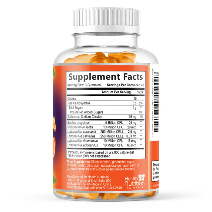 Probiotic Gummies for Women & Men - 5 Billion CFUs Gut Health Support Gummy, Daily Probiotics Supplement for Digestive Health Gummy, Probiotic Strains for Immune Support, Non-GMO & Vegan - 120 Gummies